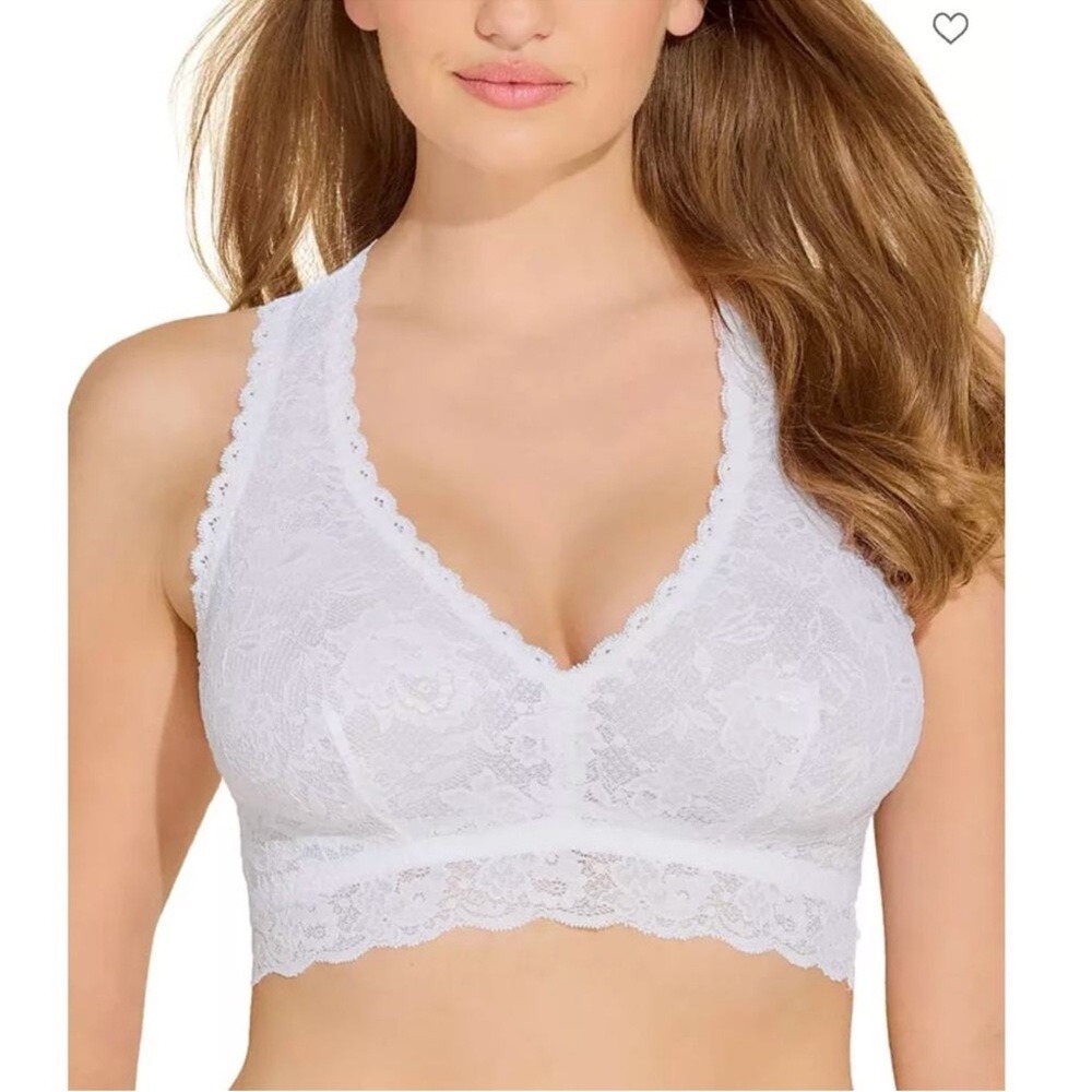 Cosabella‎ Never say never Racie racer back bralette lace white 1X NWT